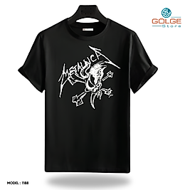 Rock and Roll & Metallica Tarzı Baskılı Oversize Unisex Tişört