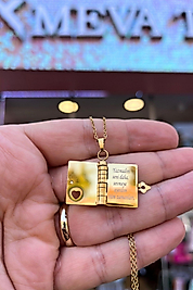 Sevgiliye Özel Tasarım Şiirli Kitap Kolye ( Yazmadım Seni Daha... )