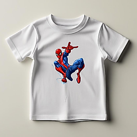 Spider Man Baskılı Normal Kalıp  Çocuk Tişört