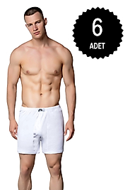 Gümüş 3057 Erkek Ribana (Likralı) Arjantin (Paçalı) Külot Beyaz 6 lı Paket