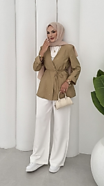 Shanell Taşlı Ceket - Yeşil