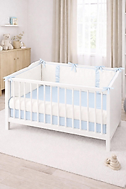 Fırfırlı Bumper/Yan Koruma Seti 60x120 Mavi