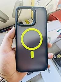 iPhone 15 Pro Max Magsafe Mat Telefon Kılıfı Sarı