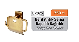 Beril Antik Kapaklı Kağıt Havluluk Pirinç
