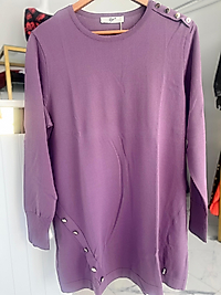 DÜĞME DETAYLI RAYON TUNİK MOR