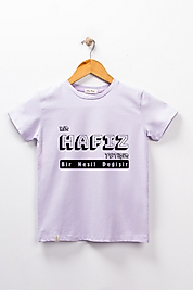 Kız Çocuk Kısa Kollu Bisiklet Yaka "Bir Hafız Yetişir, Bir Nesil Değişir" Pembe Baskılı Tişört Mevsimlik Pamuklu