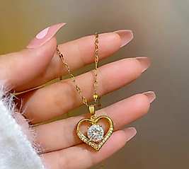 Jade'm Gold Çelik Kalpli Kolye