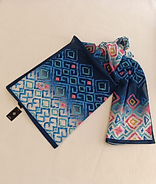 DESENLİ POLYESTER ŞAL kare desen Ebat 75 x185