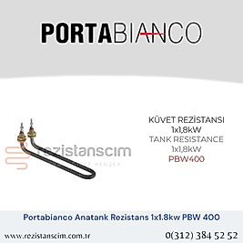 Portabianco Bulaşık Makinesi  KÜVET REZİSTANSI  1x1,8kW  TANK RESISTANCE  1x1,8kW  PBW400