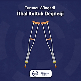 Turuncu, Silikonlu İthal Koltuk Değneği Çift