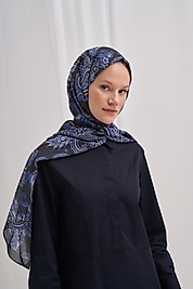 Nilla Pamuklu Şal Mosaic Lacivert
