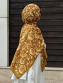 PAMUKLU SOFT ROZA DESEN ŞAL- YAĞ YEŞİL