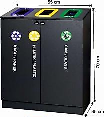 Geri Dönüşüm Dolabı İç Kovalı 3'lü ( KDV DAHİL )