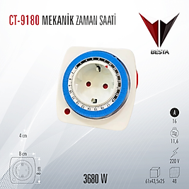 CATA CT-9180 MEKANİK ZAMAN SAATİ PRİZ