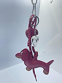 Bordo Köpek Kalp Detay Çanta Cahrm