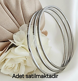 21cm Klasik Sade  Celik Ajda Bilezik