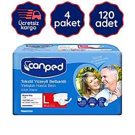 Canped Belbantlı Hasta Bezi Büyük(L) 30'lu 120 Adet