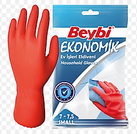 BEYBİ Ekonomik Small 7 - 7,5 Bulaşık Eldiveni - Kırmızı