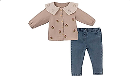 Kız bebek gömlek jean takım