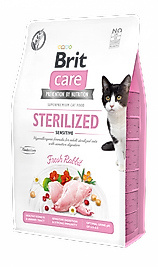 BRIT CARE STERILIZED SENSITIVE 2KG (Tavşan Etli - Kısırlaştırılmış, Hassas Kediler)