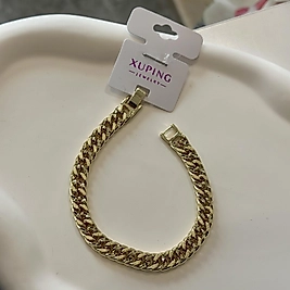 Simli Kalın Zincir Çelik Bileklik(14Ayar Renginde)