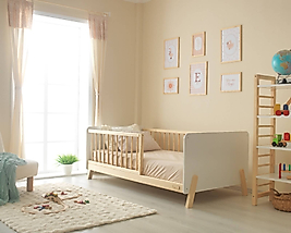 Suny - MDF Başlıklı Yuvarlak Çıtalı Karyola