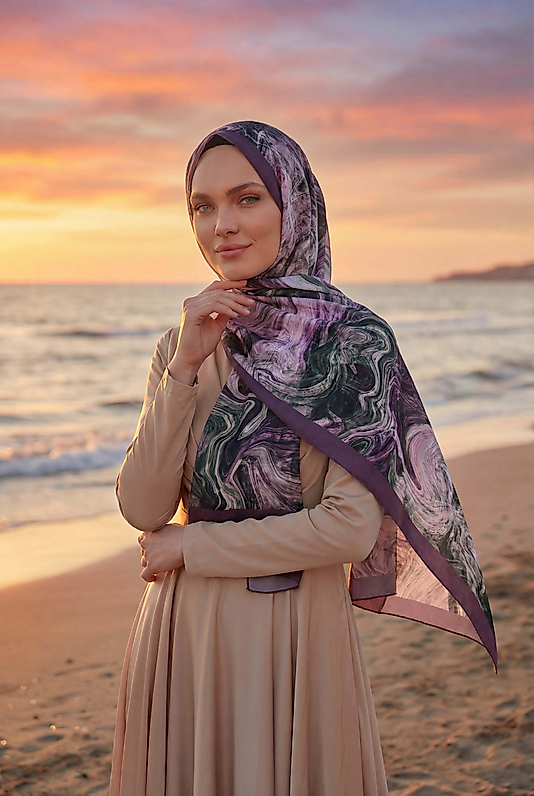 Spring mermer desen şal