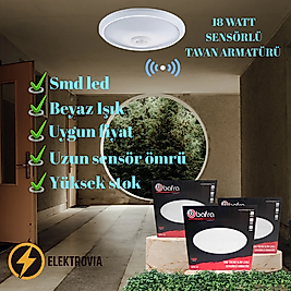 18 WATT BAFRA SENSÖRLÜ SMD LED Lİ TAVAN ARMATÜRÜ