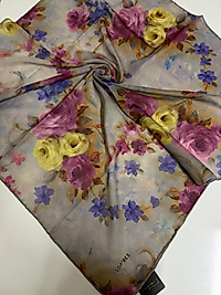 SOFT KETEN EŞARP GÜL DESEN 10