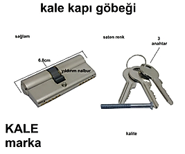 KALE KAPI GÖBEĞİ 68MM CERMAN KİLİT BARELİ SATEN ÇELİK KAPI KİLİT