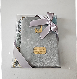 Gri Kurdeleli Kadife Set