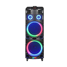 Taşınabilir 2x12 İnç Karaoke Işıklı Bluetooth Mikrofonlu Parti Hoparlör Ndr-7022