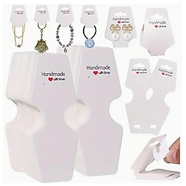 ( 50 X ADET ) 1 PAKET EL YAPIMI KRAFT TAKI GÖSTERİM KARTLARI KENDİNDEN YAPIŞKANLI PERAKENDE AMBALAJ BEYAZ 12 x 4.5CM