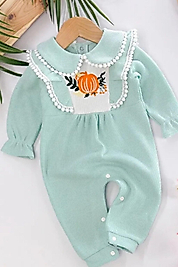 Mint Yeşili Kabartma Dokulu Kız Bebek Tulum 0-12 Ay