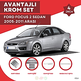 Focus 2 SD Avantajlı Krom Set 2005-2011 Arası -4Ürün- Paslanmaz Çelik