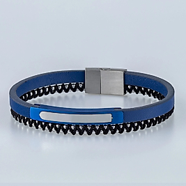 Erkek Deri Çelik Bileklik