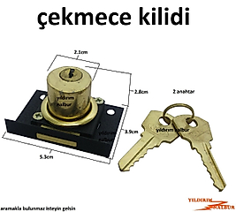 ÇEKMECE KİLİDİ DOLAP KİLİT KARE BASİT TİP 2 ANAHTAR KASA KİLİDİ