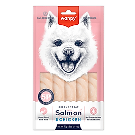 Wanpy Somonlu&Tavuklu Krema Köpek Ödülü 5x14g