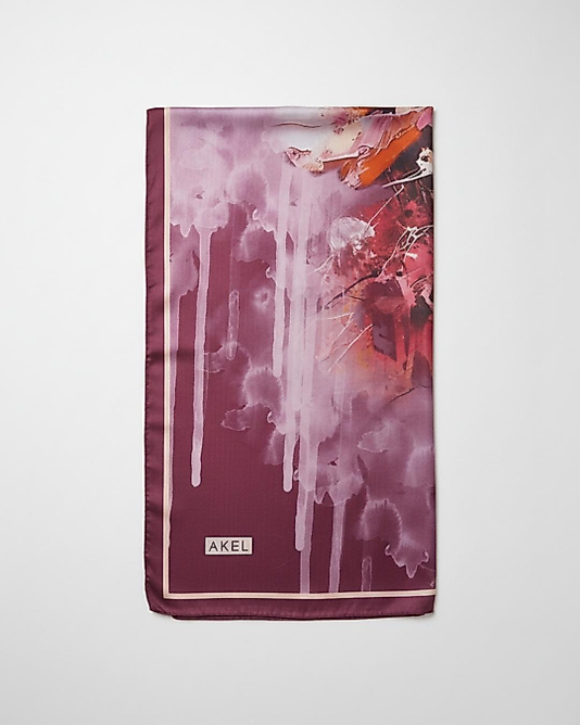 Dijital Kristal Eşarp Pastel Yaprak Desenli