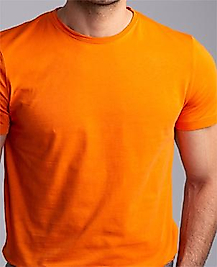 STAR Sıfır Yaka TURUNCU Pamuk Penye T-Shirt