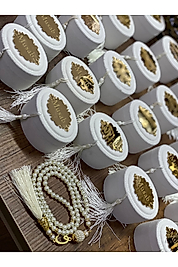10 Adet Flok Kutuda isme Özel Dağıtmalık Hediye inci Tesbih