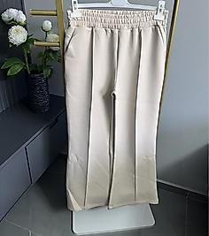 İspanyol paça scuba pantolon (bej)