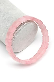 Pembe Kuvars Doğal Taş Bileklik 10 x 14 mm Özel Kesim