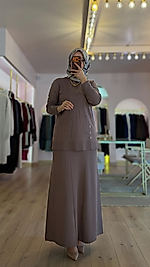 Hâbel Desenli Etekli Vizon