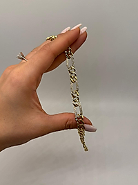 Xuping Zirkon Taşlı Paperclip Zincir Gold Bileklik