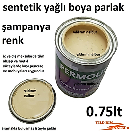 ŞAMPANYA RENK SENTETİK YAĞLI BOYA 0.750LT KREM RENK AHŞAP METAL PARLAK BOYA KREM