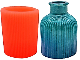 Çizgili Vazo Beton Taş Tozu Silikon Kalıbı M167