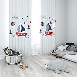 Minibabyrooms Yelkenli Temalı Fon Perde