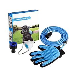 Bayraktar Evcil Hortumlu Köpek Yıkama ve Tarama Eldiveni Mavi