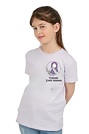 Kız Çocuk Kısa Kollu Bisiklet Yaka "Tebessüm Etmek Sadakadır" Baskılı Tişört Mevsimlik Pamuklu